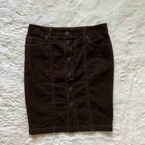 corduroy button down skirt